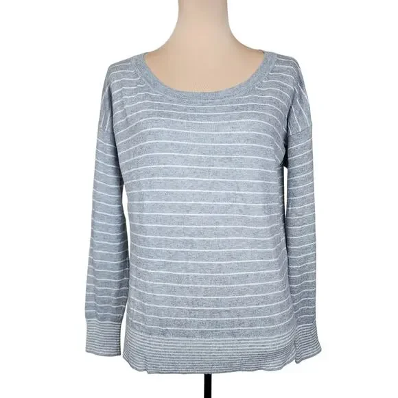 Grey Gray Striped Small Gap Sweater - Picture 1 of 5